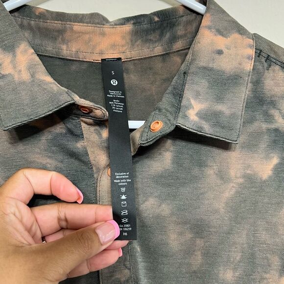 Lululemon Evolution Short Sleeve Polo Diamond Dye Small Men - Picture 3 of 7